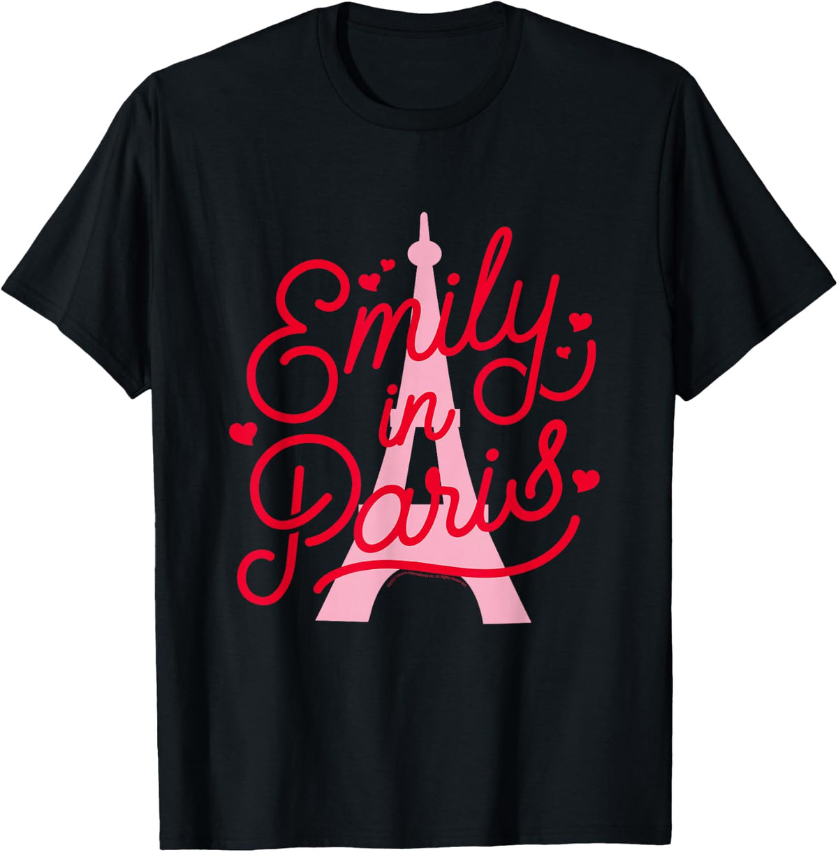 Emily in Paris Eiffel Tower and Logo , black T-Shirt