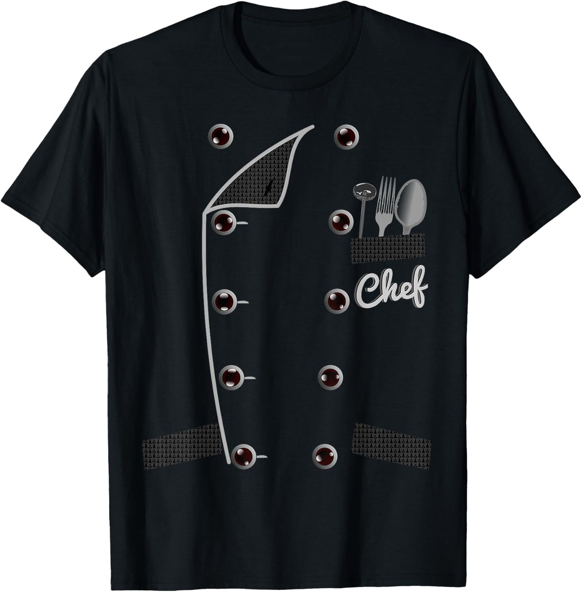 Chef Uniform Jacket Faux Funny Chef Shirt for Cooking , black T-Shirt