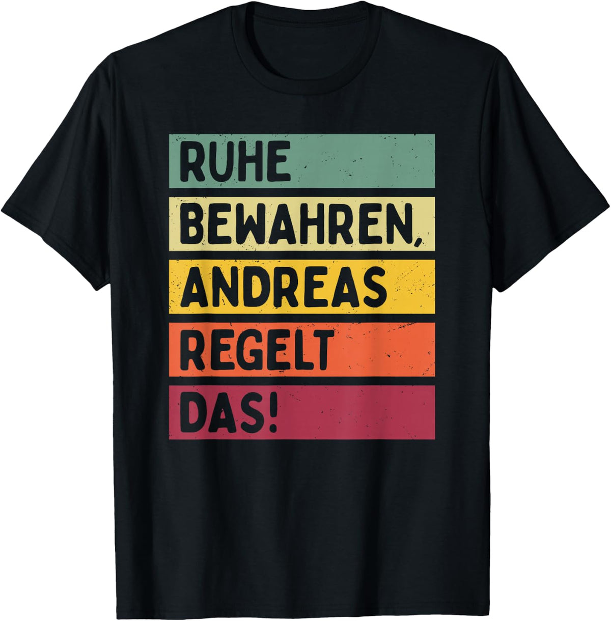 with German Text in Retro Colours [German Language], black T-Shirt
