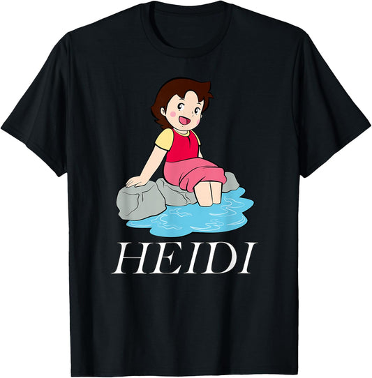 with Logo Heidi am Wasser Cartoon TV Series, black T-Shirt