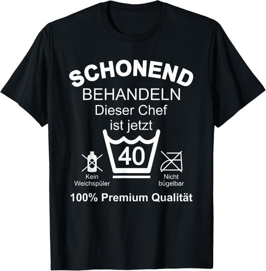 40th Birthday Men's Chef 40s 40 Years Man , black T-Shirt
