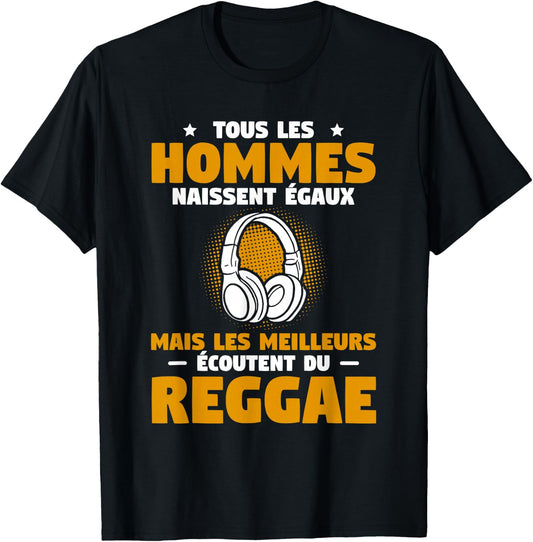 All Men Listen To Reggae , Black, S T-Shirt