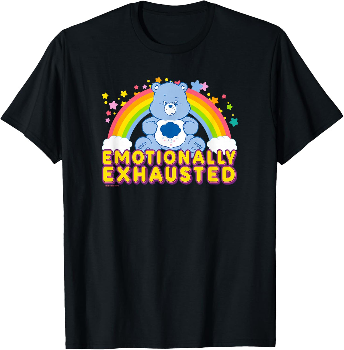 Care Bears Emotionally Exhausted Rainbow Grumpy Bear Icon , Black, S T-Shirt