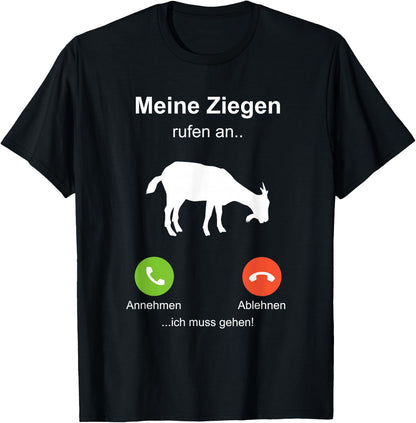 with German Text Meine Goat [My Goat], black T-Shirt