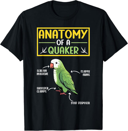 Quaker Parrot Gifts -Child Classic Graphic - Quaker Parrot Design - Black - Small - Short Sleeve - Cotton Blend - Machine Wash - - Pull On - 1 Count - All Seasons T-Shirt