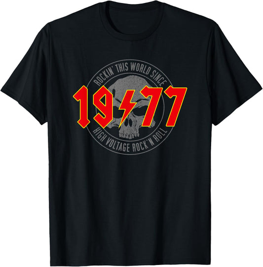 1977 Vintage Birthday Rock and Roll Heavy Metal T-Shirt