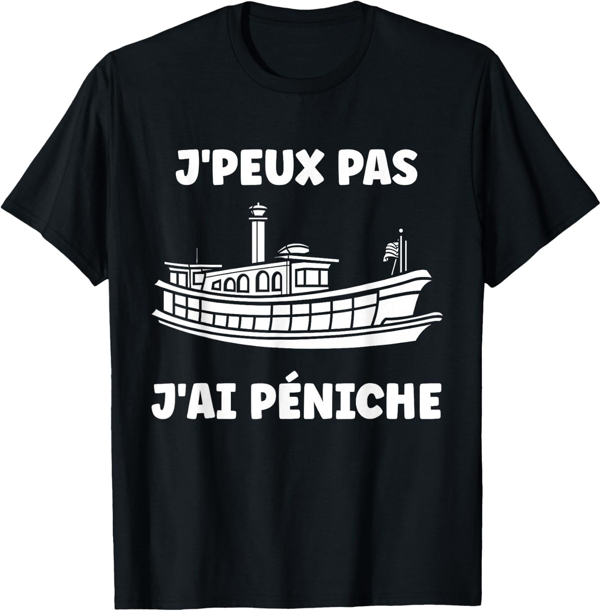 Funny Boat Houseboats Humorous I Barge , Black T-Shirt