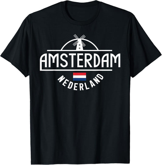 Amsterdam Nederland Netherlands City Vibes , Black, S T-Shirt