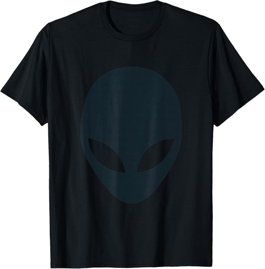 Alien with White Eyes Black Head , gray T-Shirt