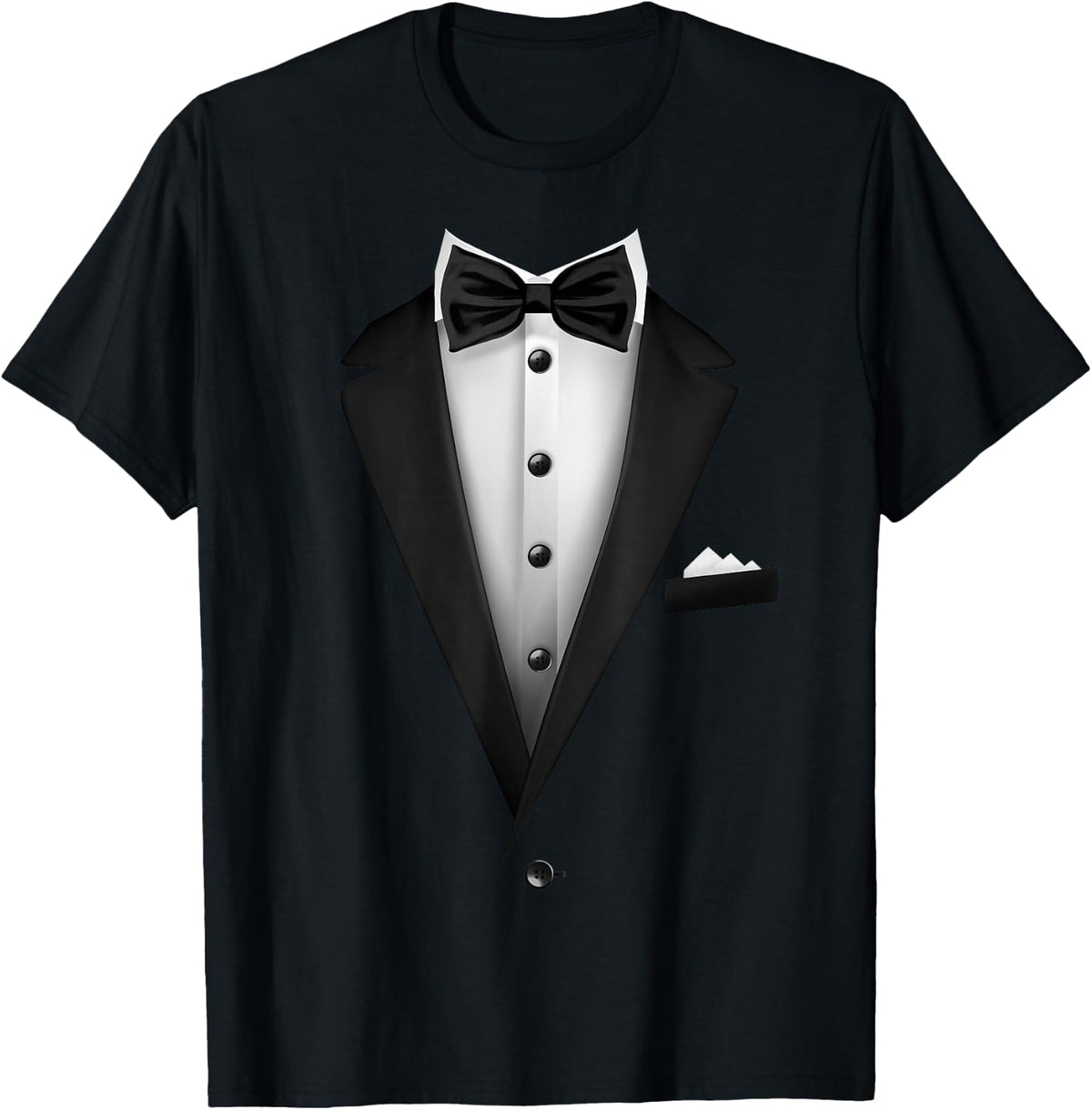 Tuxedo Bow Tie Wedding Special Occasion , black T-Shirt