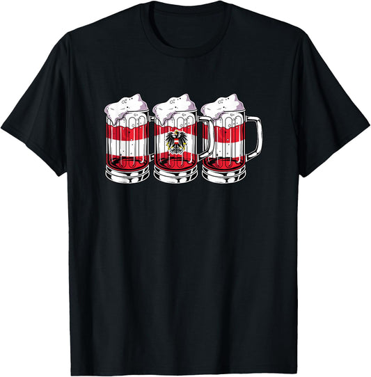 Austria Football Championship 2024 Beer Drinker Fan Item , black T-Shirt