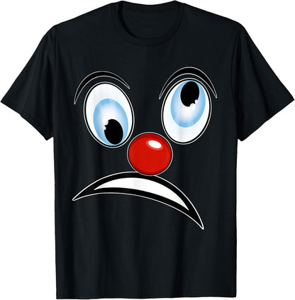 Carnival Clown Face Fancy Dress Costume Outfit Clown , black T-Shirt