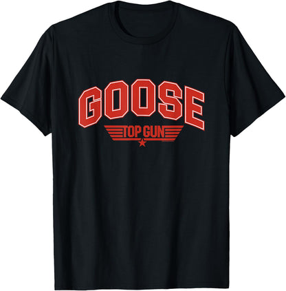 Top Gun Goose Varsity , Black, S T-Shirt