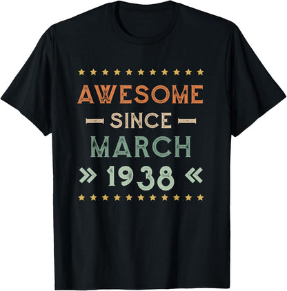 Awesome Since March 1938 Birthday Design T-Shirt