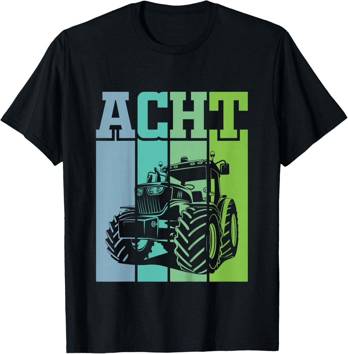 Children's Birthday 8 Years 8th Birthday Tractor , black T-Shirt