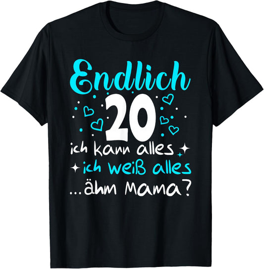 20th Birthday Girl Woman Daughter Finally 20 Years Women's , black T-Shirt
