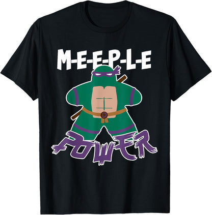 Meeple Power Turtles Cartoon Board Games Adults 80s Retro T-Shirt