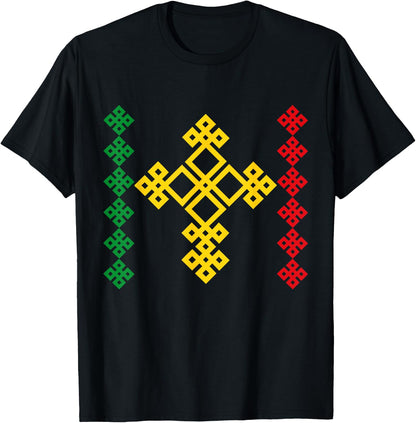 Ethiopian Cross Ethiopia , Black, S T-Shirt