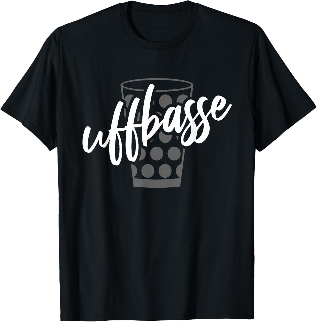 with German Text Uffbasse Pfalz, black T-Shirt