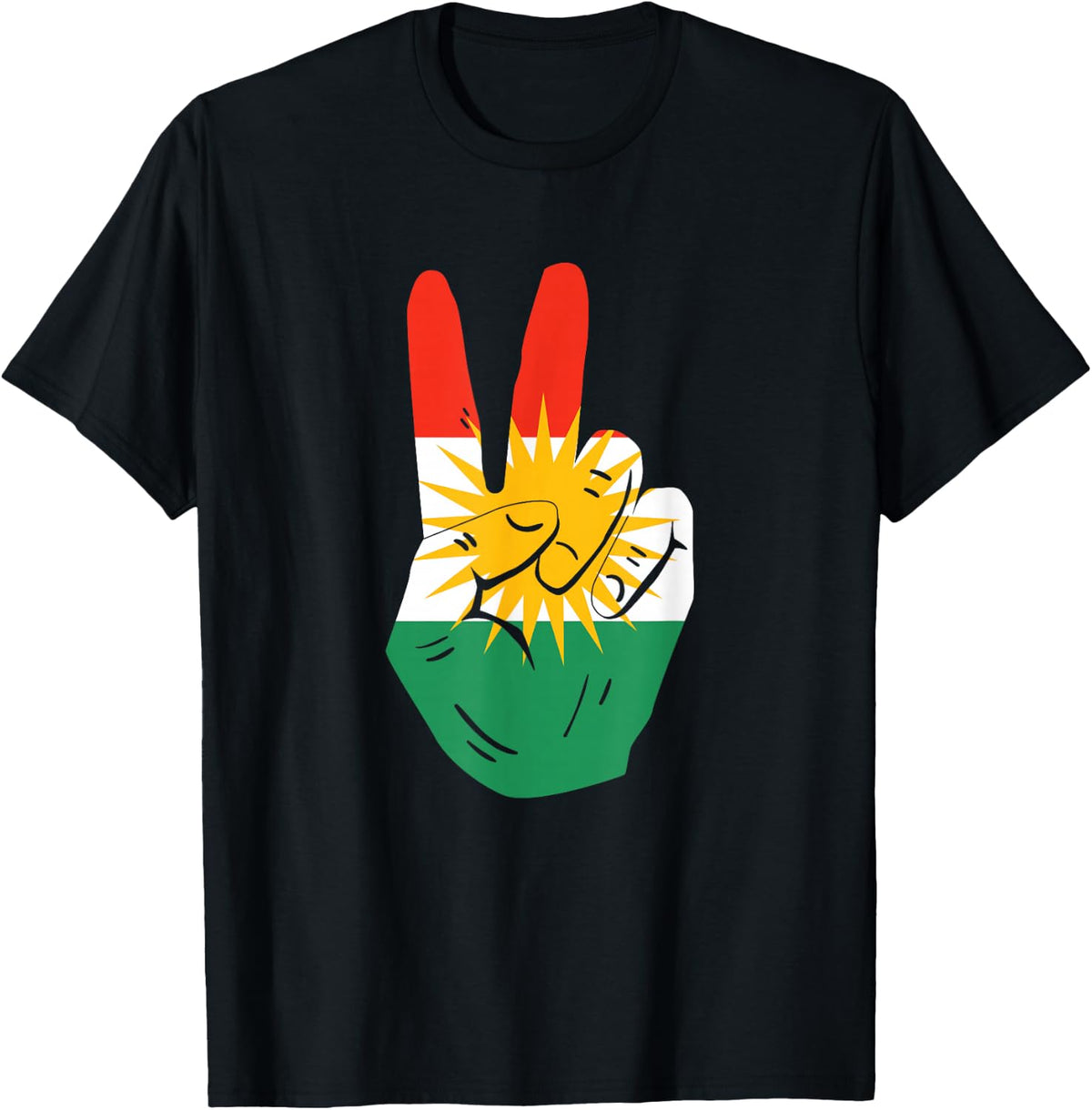 Proud Kurds Kurdistan Kurdische Flagge Peace , black T-Shirt