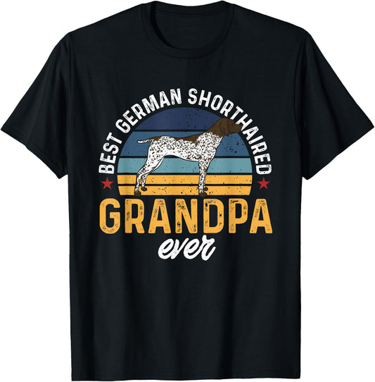 Best German Shorthaired Pointer Grandpa Ever GSP Dog T-Shirt