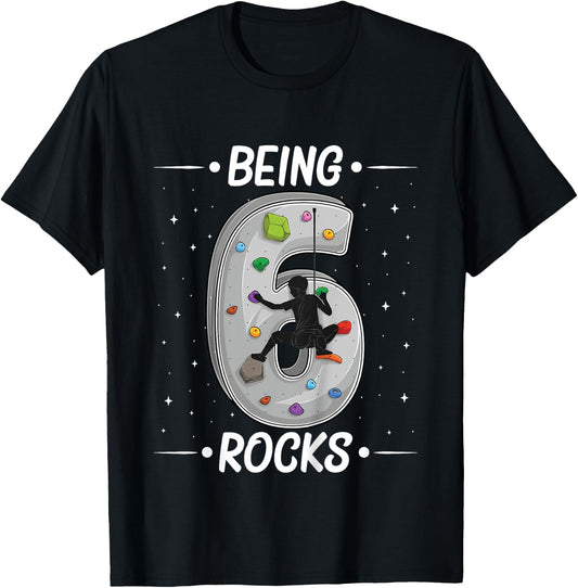 6 year old rock climbing 6th birthday Adventures Climber T-Shirt
