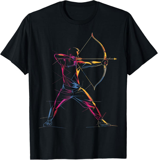 Archery Outfit Arrow and Bow Design Archer , black T-Shirt