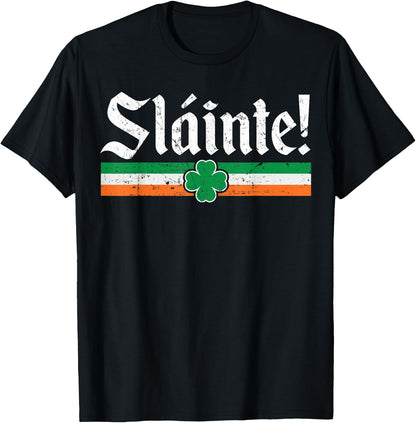 Celtic Cheers Celebration: Sl¨¢inte, Happy St Patricks Day , black, S T-Shirt