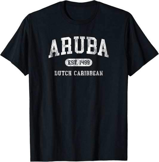 Aruba Est 1499 Throwback Letter Souvenir T-Shirt
