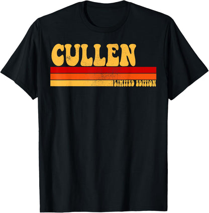 AmaStyle Co. CULLEN Name Personalized Retro Vintage Mens Black T-Shirt