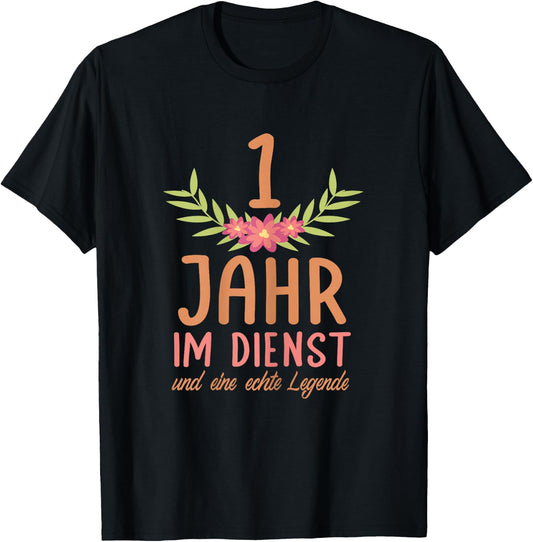 Women's 1 Year Service Anniversary Work Anniversary 1 Year , black, s T-Shirt
