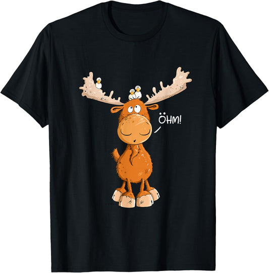 ?hm Elk I Deer Reindeer Forest Animal , black T-Shirt