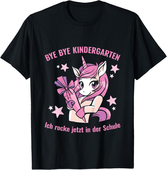 with German Text Schulkind Ich Rocke Jetzt In Der Schule Unicorn T-Shirt