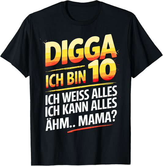 10th Birthday Boy Girl 10 Years 2015 Funny Gift , black T-Shirt