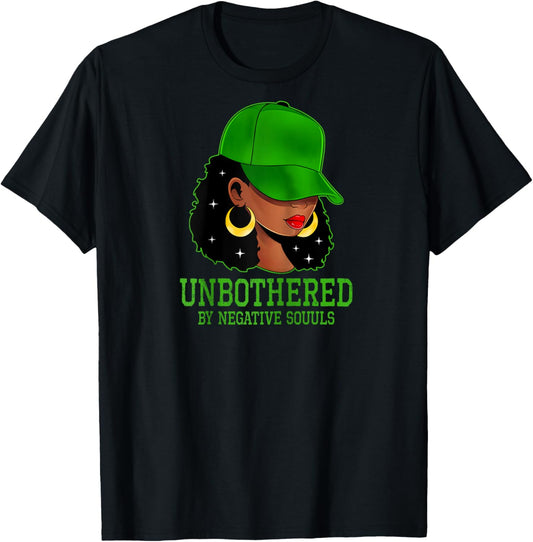 African American Afro Queen Cap Hat Black Woman Unbothered Raglan Baseball T-Shirt