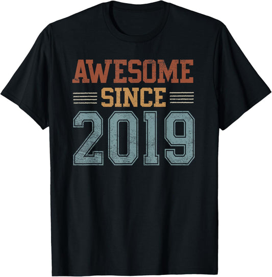 Awesome Since 2019 6th Birthday 6 Year Old Boy Girl T-Shirt