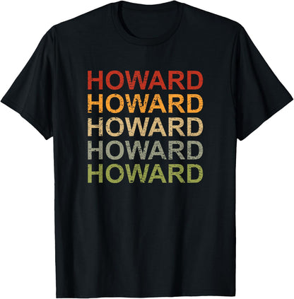Retro Howard Personalised Howard Name Man Howard , black T-Shirt