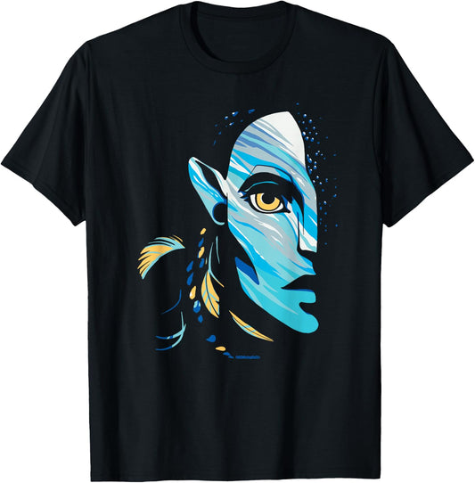 Avatar: The Way of Water Neytiri Na'vi Ocean Half Face , black T-Shirt