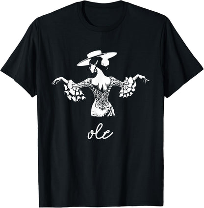 Femme flamenco espagnole , Black, S T-Shirt