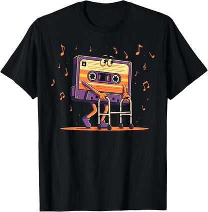 Colorful Cassette Tape with Walker Funny Music Lover T-Shirt