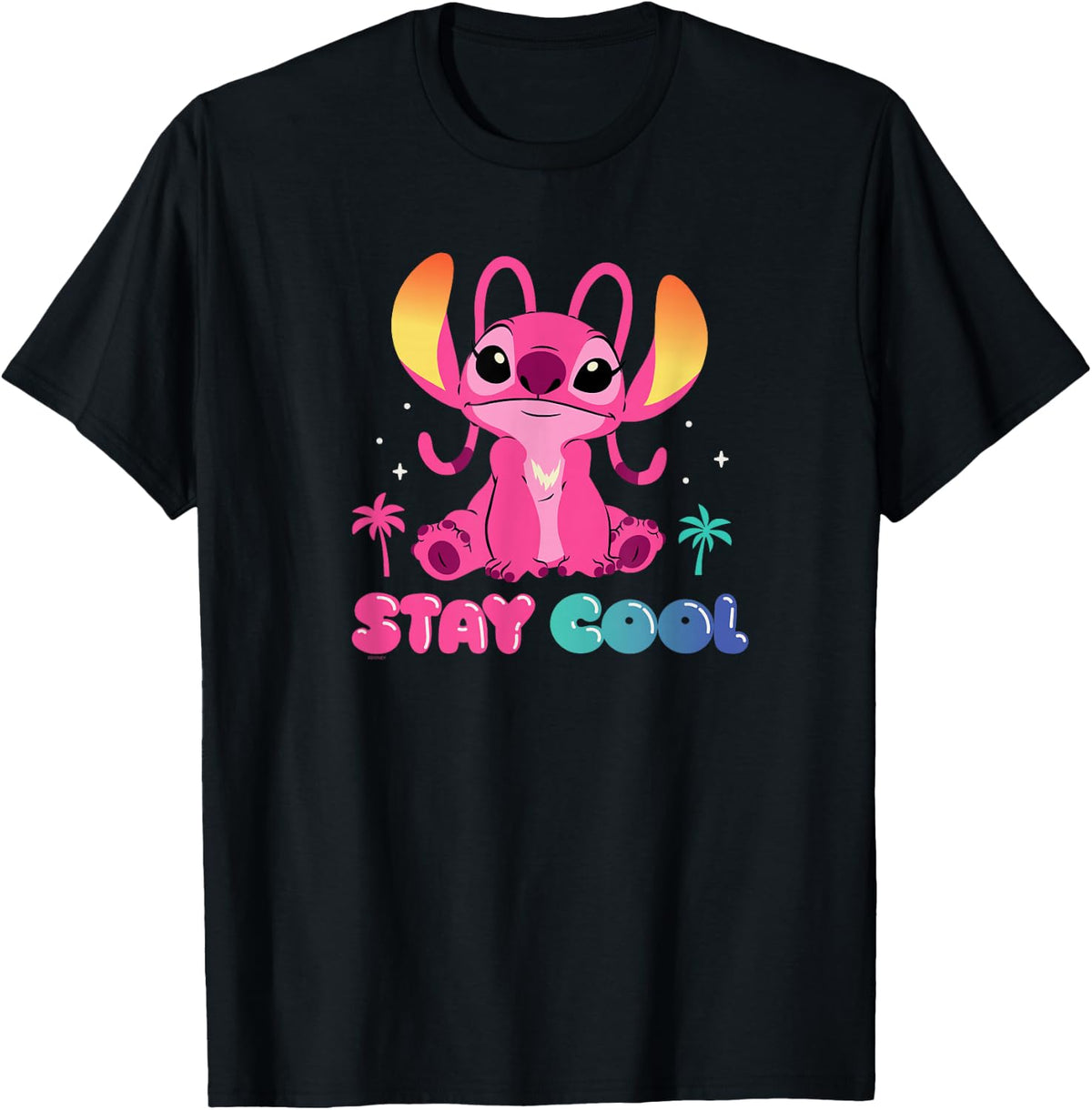 Disney Angel Stay Cool Bubble Letters , black, s T-Shirt