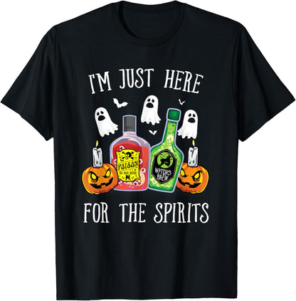 Im Just Here For the Spirits Bar Pub Bartender Halloween T-Shirt