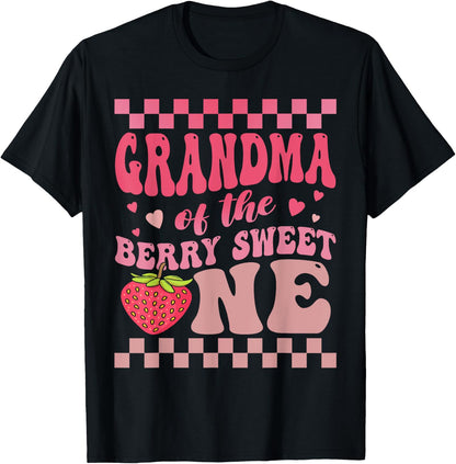 Grandma Of The Berry Sweet One Strawberry First Birthday T-Shirt