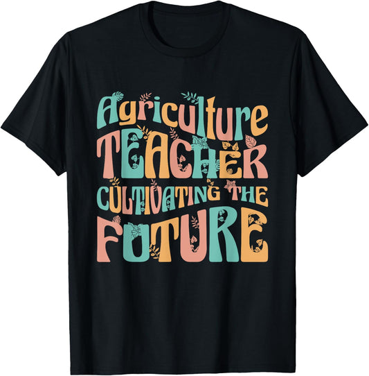 Agriculture Teacher Gifts & Women -Adults Black Small Modern Casual with AG Teacher Design Cotton 65%, Polyester 35% Short Sleeve Regular Fit Lightweight Imported T-Shirt