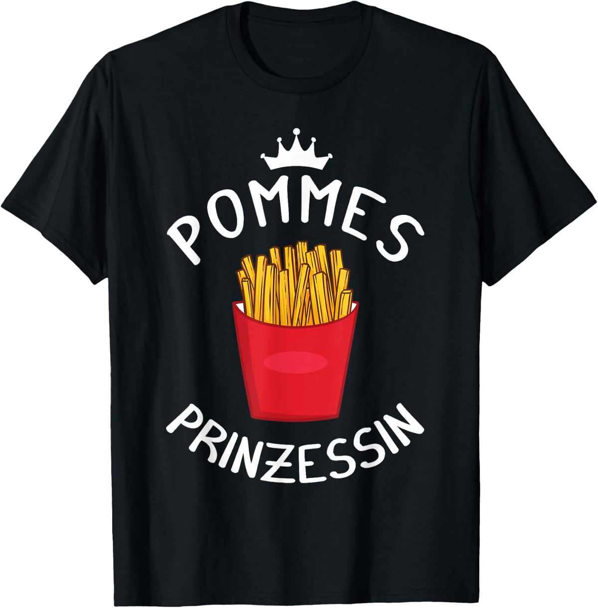 Fries with German Text, black T-Shirt