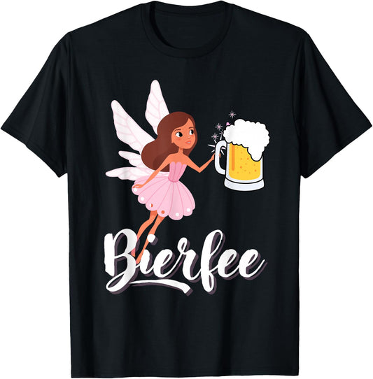 Bierfee with Funny Beer Friends Design, black T-Shirt
