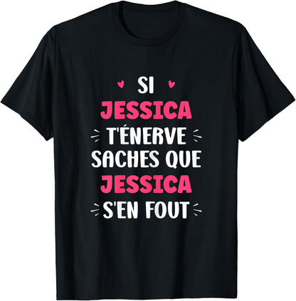 Name Si Jessica t'nerve Humor Personalised Name Jessica , Black, Female X-Small T-Shirt