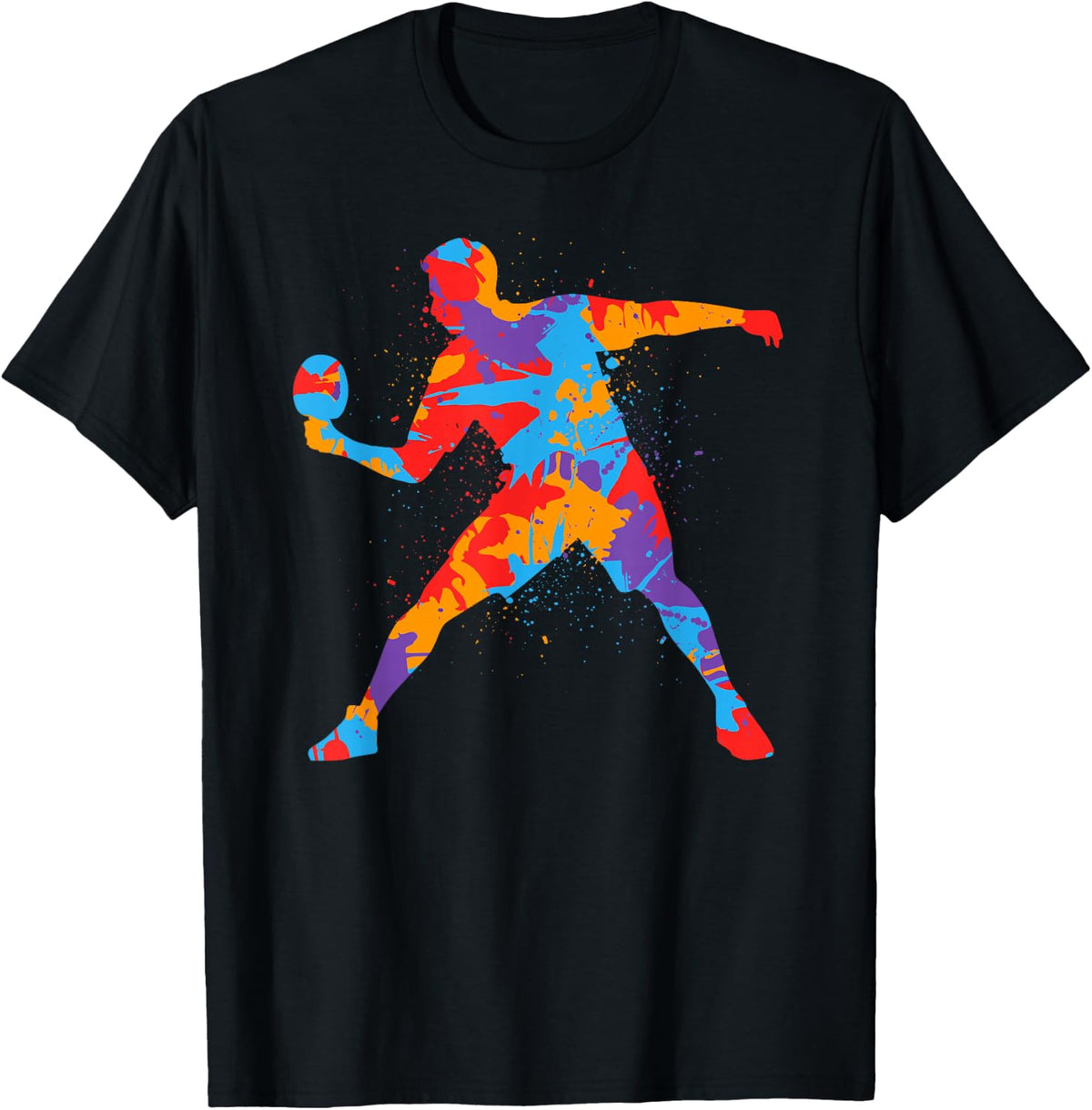 Table Tennis Player Colourful Children's Boys Table Tennis , black T-Shirt