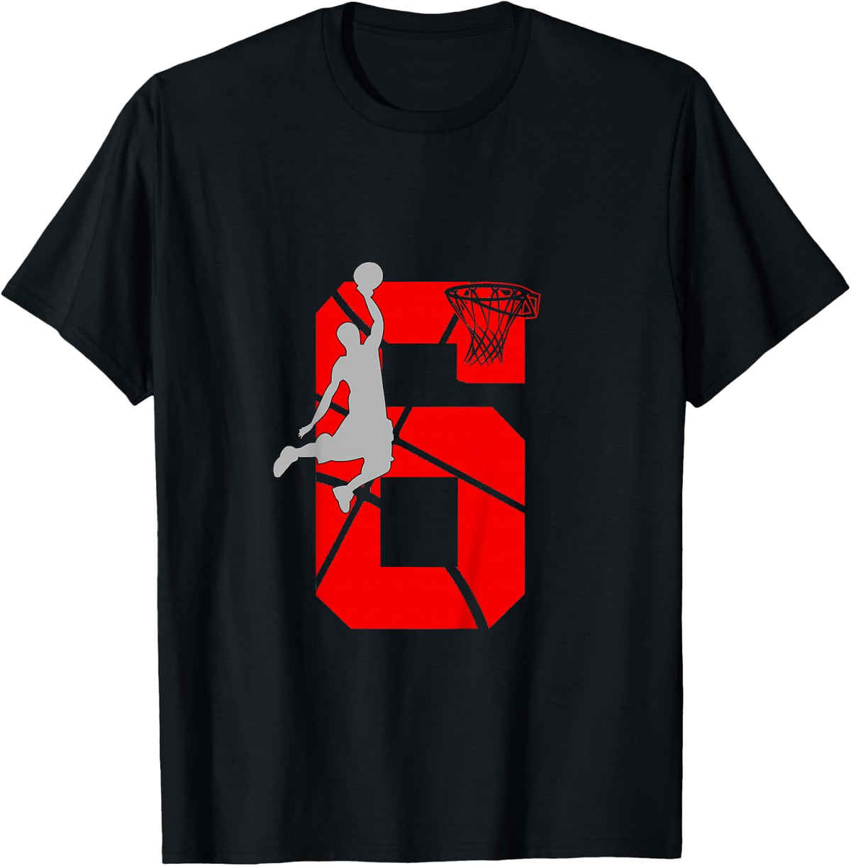 6 Year Old 6th Basketball Birthday PartyTheme Boys Girls T-Shirt