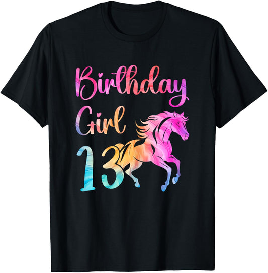 13th Birthday Horse 13 Year Old Girl Birthday Horse Lovers T-Shirt